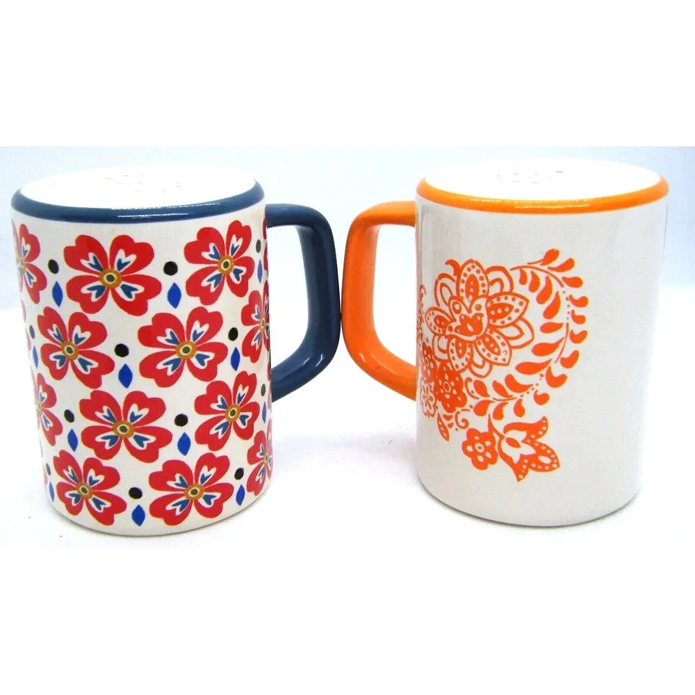 Pioneer Woman Flea Market Floral Salt and Pepper Shaker Set‎ With Handles